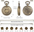 Mini DND Dice Set Steampunk Dragon Bronze Pocket Watch Shell Case, 7pcs Polyhedral Metal D&D Dice Set, DND Gifts with Gift Box for Men Player, Rol...
