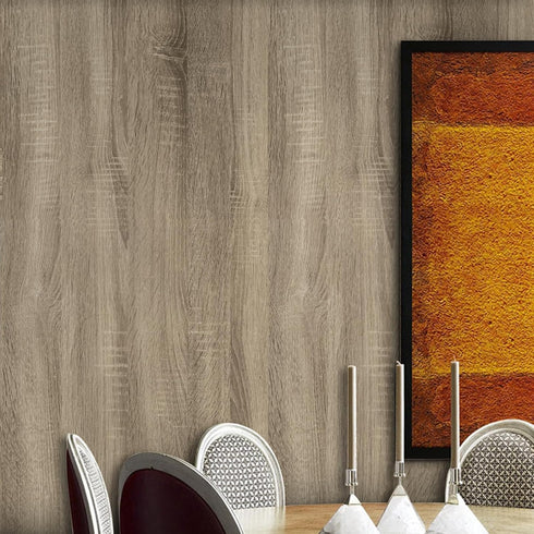 Abyssaly 17.7” X 118” Wood Grain Contact Paper, Light Brwon Wood Peel and Stick Wallpaper, Self Adhesive Natural Wood Wallpaper for Home Decoratio...