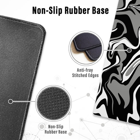 Ovenbird Gaming Mouse Pad with Stitched Edges, Swirl Marble Mouse Pad, Extended XL Mousepad with Anti-Slip Base, Cool Large Mouse Pad for Desk, 31...