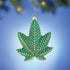 Kurt S. Adler Collections Etc Sparkling Green Glass Cannabis Leaf Christmas Ornament...