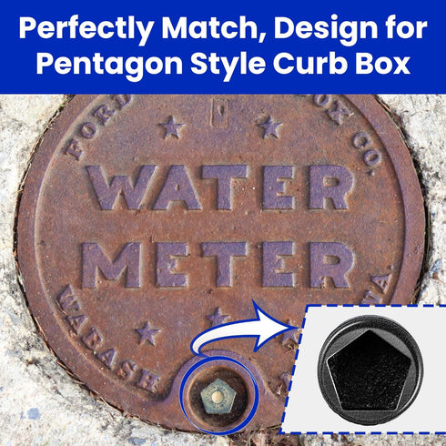 Enhon Curb Box Wrench for Pentagon Curb Boxes, Water Meter Wrench for Penta Socket, T Handle Penta Wrench, Water Valve Shut Off Tool (1 Pack)...