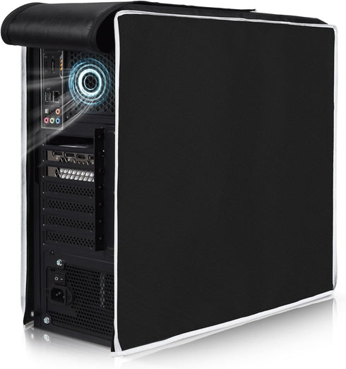 PC Computer CPU Host Dust Cover, Waterproof Desktop Mid-Tower Case Protector, Computer Host Dust Cover Desktop PC CPU Full Case with Zipper, CPU T...