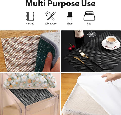 Non Slip Rug Pads for Hardwood Floors, 3x5 Rug Pad Gripper for Area Rugs, Under Carpet Anti Skid Mat, Beige, Keep Your Rugs Safe and in Place...