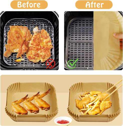 150 Pack Square Mini Air Fryer Liners for 2qt Air Fryer...