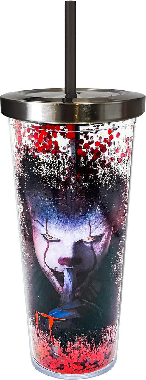 Spoontiques - Glitter Filled Acrylic Tumbler - Glitter Cup with Straw - 20 oz?- Stainless Steel Locking Lid with Straw - Double Wall Insulated - B...