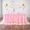leegleri Pink Tulle Table Skirt for Baby Shower,6FT Pink Ruffle Tutu Table Skirt with LED Light for Princess Girls Birthday Party Cake Dessert Tab...
