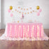 leegleri Pink Tulle Table Skirt for Baby Shower,6FT Pink Ruffle Tutu Table Skirt with LED Light for Princess Girls Birthday Party Cake Dessert Tab...