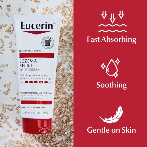 Eucerin Eczema Relief Body Cream, Eczema Cream with Colloidal Oatmeal, Ceramide-3 and Licorice Root Extract, 14 Oz Tube...