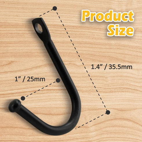10 Pcs Black Single Prong Wrought Iron Hooks with Screws, Decorative Colonial Wall Hooks for Keys, Hats, Clothes, Towels...