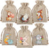 CCINEE 36PCS Easter Burlap Bags with Drawstring,Bunny Burlap Gift Bag Jute Line Goody Bags for Kids Party Favor Supply...