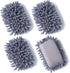 4 Pieces Microfiber Shag Whiteboard Eraser Shag Washable Dry Eraser Board Eraser for Chalk, Classroom Teacher Supplies, Home and Office (Grey)...