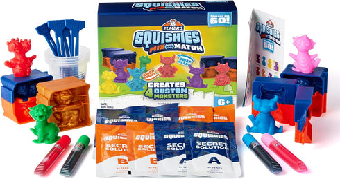 Elmer’s Squishies Mix and Match, DIY Squishy Toys, Kids Crafts, Creates 4 Mix and Match Characters, 24 Piece Kit...