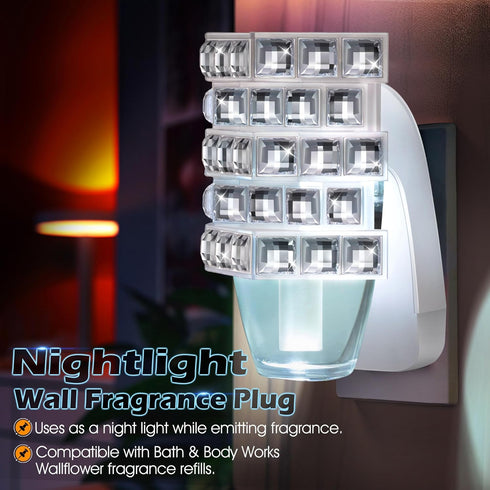 Wall Fragrance Plug in with Night Light, Compatible with Bath & Body Works WallFlower Fragrance, Wall Plug Essential Oil Diffuser with Nightlight ...