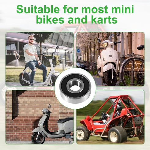 5pcs 6201RS Front and Rear Wheel Bearing Kits for Coleman CT100U CC100X, Wheel Bearings Replacement for Baja Motorsports 97cc Doodle Bug Motovox M...