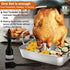 Roasting Pan with Beer Can Chicken Holder, Joyfair 9-inch Stainless Steel Square Baking Pans & Roaster Grill Racks, Great for Baking Oven BBQ Gril...