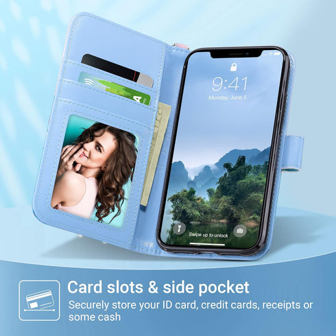 ULAK Compatible with iPhone 11 Wallet Case for Women Girls, PU Leather Flip Cover with Card Holder Kickstand, Shockproof Protective Phone Case for...