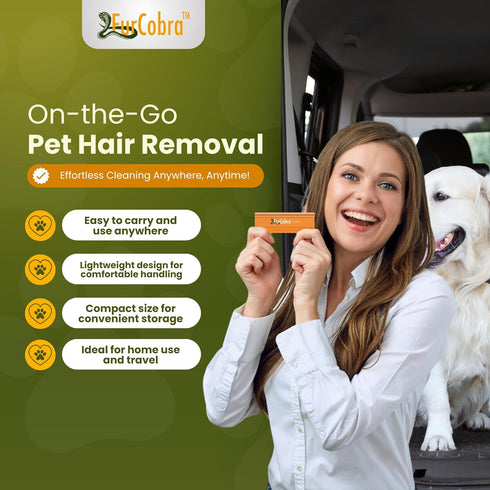 Pro Pet Hair Remover 4.33" - Easy Grip Pet Hair Removal Tool for Car, Hair Carpet Scraper - Animal Fur Remover, Fur Scraper for Carpet, Home Surfa...