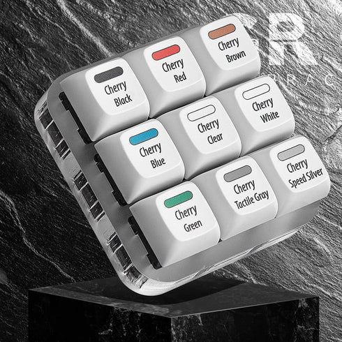Cherry MX Key Switch Tester Mechanical Keyboard Sampler Switch Testing Tool Kit, with Puller and O Rings (9-Key Printed PBT Keycap)...