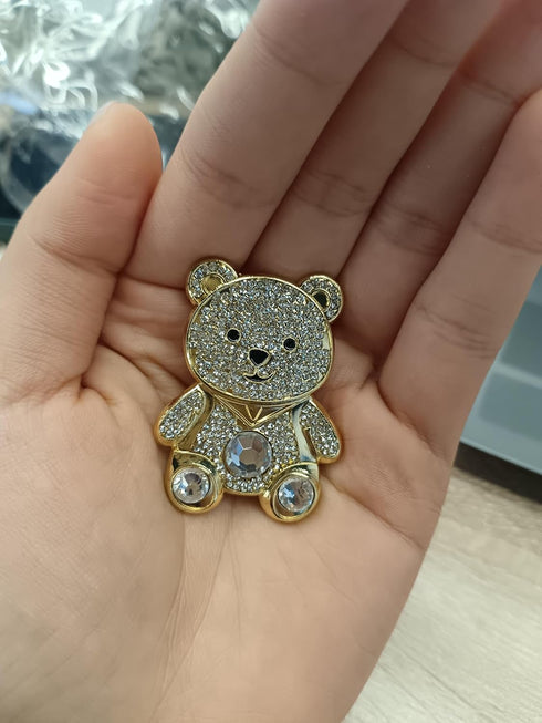 1.5"" Rhinestone Bear Brooch | Bear Pin | Brooch Aesthetic Enamel Pin...