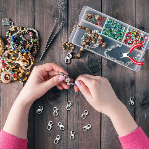 Hicarer 3 Pieces Double Lobster Clasp Double Claw Connector Necklace Bracelet Extension Clasp for DIY Women Jewelry Making Repair Kit(0.51 x 0.24 ...