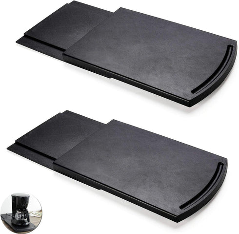 2 Pack Sliding Coffee Maker Tray, 12’’ Countertop Appliance Caddy Slider for Blender Toaster under Carbinet, Black ABS Rolling Out Tray...