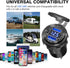 12V USB Outlet, 4 USB Port Aluminum Charger Socket 2 USB C PD & 2 USB QC3.0 with Voltmeter, 12V/24V Car USB Charger Socket for Car Boat Marine Bus...