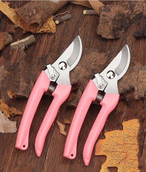 Garden Flower Shears Pruning Shears 6.9 inches Scissors Heavy Duty Plant Scissors for Cutting Flowers, Trimming Plants, Bonsai, Fruits Picking (Pi...