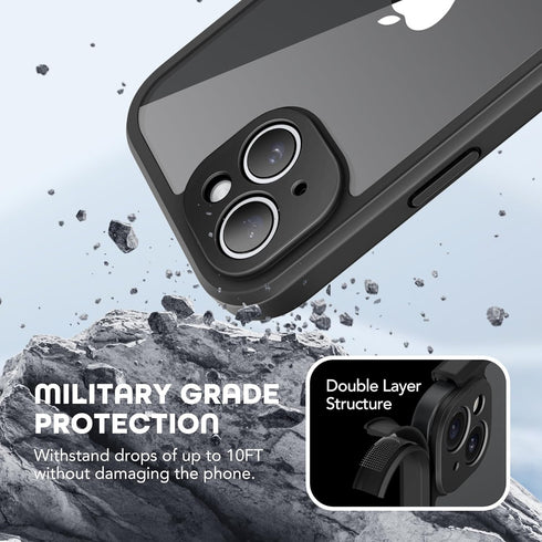 TIESZEN Compatible with iPhone 15 Plus Case, with Built-in 9H Tempered Glass Screen Protector & Upgraded Camera Protection, Dustproof Cover Design...