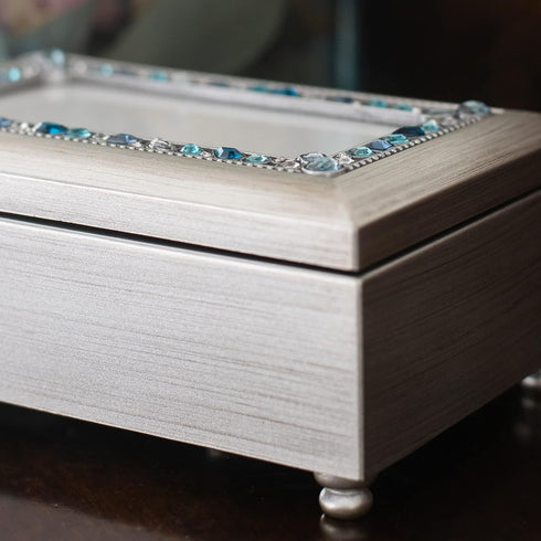 Cottage Garden Granddaughter Jeweled Silver Finish Petite Music Box Plays You are My Sunshine...