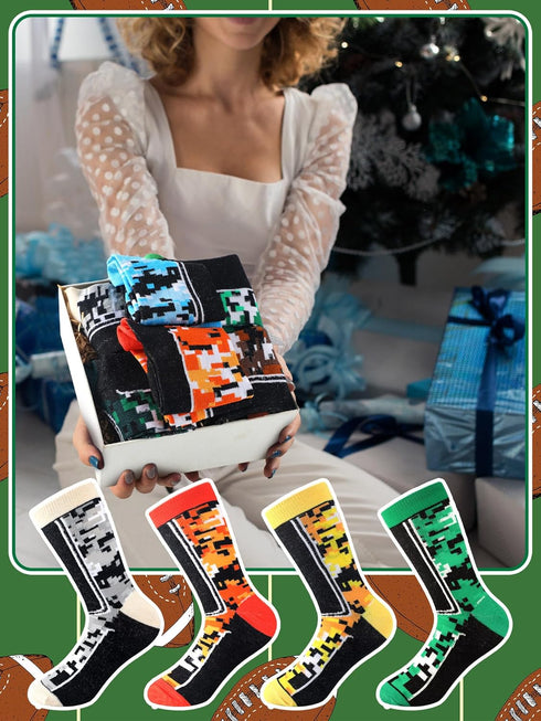 Newcotte 12 Pairs Digital Camo Baseball Socks Athletics Football Soccer Funny Crew Socks Sports Camo Socks Baseball Lover Gifts for Youth Women an...