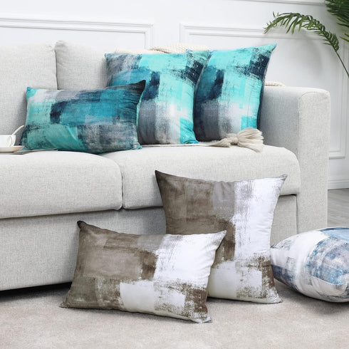Turquoise Throw Pillow Covers 20x20 Teal, 2 Pack Square Decorative Pillow Cases Cushion for Farmhouse Home Decor...