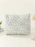 Kawaii Floral Makeup Bag Coquette Aesthetic Cosmetic Bag Large Travel Make up Organizer Cute Pouch Cotton Quilted Toiletry Bag for Women Girls Kaw...