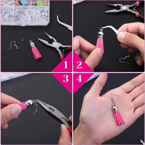 Anezus 1900 Pcs Earring Making Kit with Jewelry Hooks, Fish Hook Earrings, Backs, Jump Rings for Repair, Gifts...