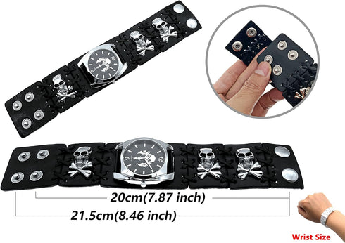 Women's Birthday Christmas Halloween Good Gifts Watch,Nightmare Before Christmas Numerals Leather Strap Skull Quartz Punk Men's Wrist Watch...