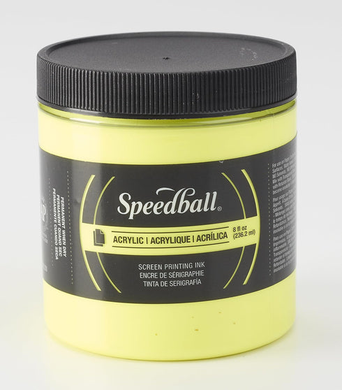 Speedball 046217, 46217, Acrylic Screen Printing Ink, 8 Fl Oz. 237 ml, Fluorescent Yellow...