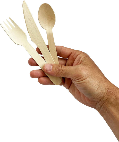 KingSeal Disposable Birch Wood Cutlery Spoons, Biodegradable and Earth Friendly, 6.25 Inch Length - 1 Pack of 100 pcs...
