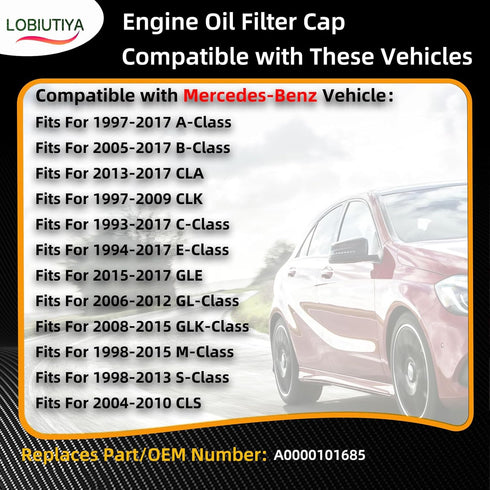 A0000101685 Engine Oil Fill Cap Compatible with Mercedes-Benz 1997-2017 A-Class B-Class C-Class E-Class GLK-Class GLE CLA OE#A0000101685...