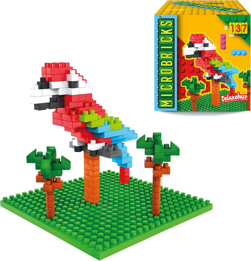 Parrot from Deluxebase. Jungle Themed 3D Puzzle Mini Blocks Building Toys, Easy to Use Mini Bricks Parrot Puzzle. Great Animal Toys, Educational T...