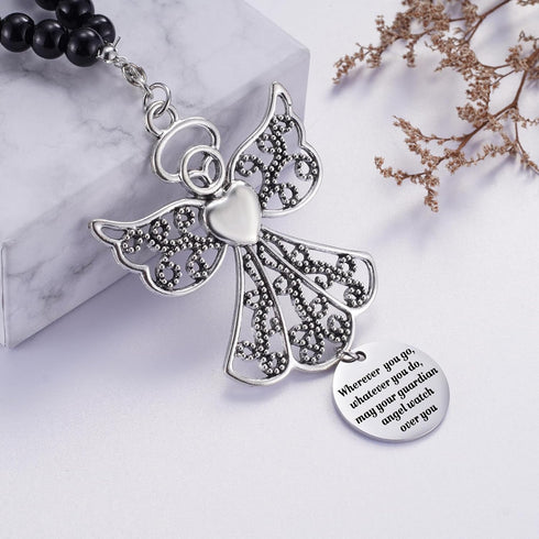 Angel Car Charm, Wherever You Go Whatever You Do May Your Guardian Angel Watch Over You, Rear View Mirror Car Charm, Car Mirror Hanger, New Driver...