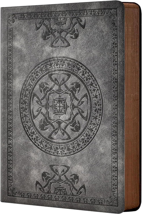 CAGIE Leather Vintage Journal for Men Soft Cover Lined Pages Notebook 180 Lay Flat for Writing Travel Diary, 5.7'' x 8.3'', Grey...