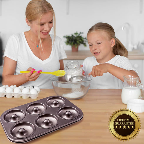 Donut Pan by Dohnuts - Premium 6 Cup Non-Stick Mini Doughnut and Bagel maker – for Healthier Homemade Baked Cakes...
