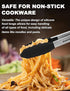 Anaeat Non-Stick Silicone Locking Tong Set of 2 - Stainless Steel 9" and 12" Kitchen Food Tongs with Non-Slip Silicone Tips and Grip for Cooking, ...