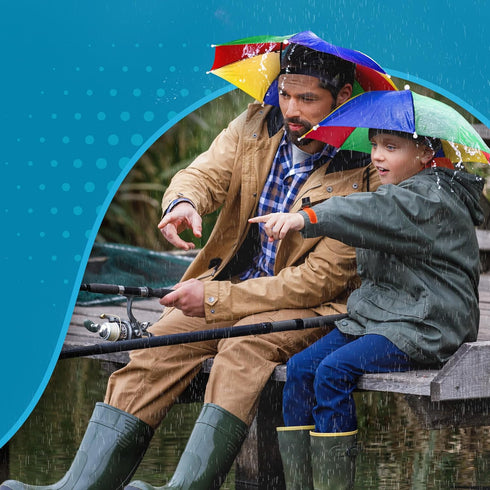 Windy City Novelties 13” Hands-Free Umbrella Hat – Sun & Rain Protection for Outdoor Events, Fishing, Festivals & Costume Fun – Adjustable Fit for...