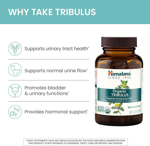 Himalaya Organic Tribulus Terrestris, Herbal Supplement for Urinary Support and Flow, Bladder Function, Prostate Support, Stamina, Male Energy, No...