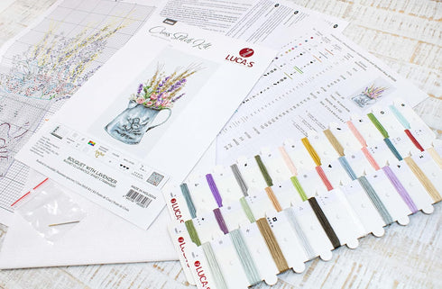 Cross Stitch Kit Luca-S - Bouquet with Lavender B7008...