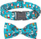 ARING PET Christmas Dog Collar-Cotton Winter Dog Collar with Bow, Adjustable Blue Christmas Tree Pet Collar Puppy Collars with Metal Buckle...