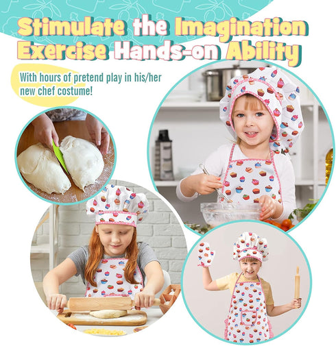 Birthday Gifts for 3-8 Year Old Girls Cute Stuff Apron for Girls Kids Cooking Sets Toddler Toys Kids Chef Hat and Apron Easter Christmas Stocking ...