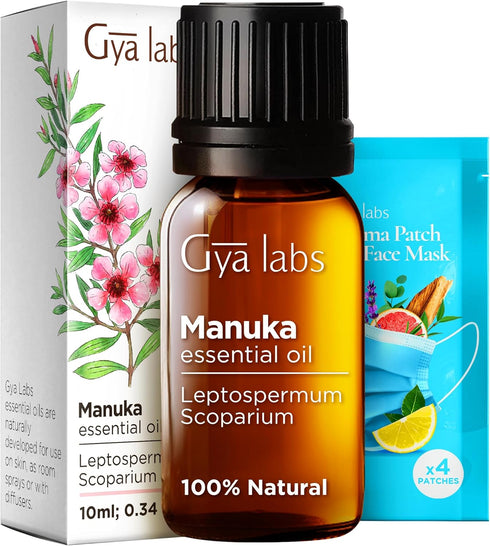Gya Labs Manuka Essential Oil for Skin - 0.34 Fl Oz - 100% Pure Natural Manuka Oils for Skin, Nails, Candle Making & Aromatherapy - Herbaceous & E...