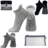 Ankle Socks Set with Non Slip Grips for Yoga, Pure Barre, Exercise, Pilates, Hospital Socks with Breathable Pouch for Women Men Adult Unisex 3 pai...