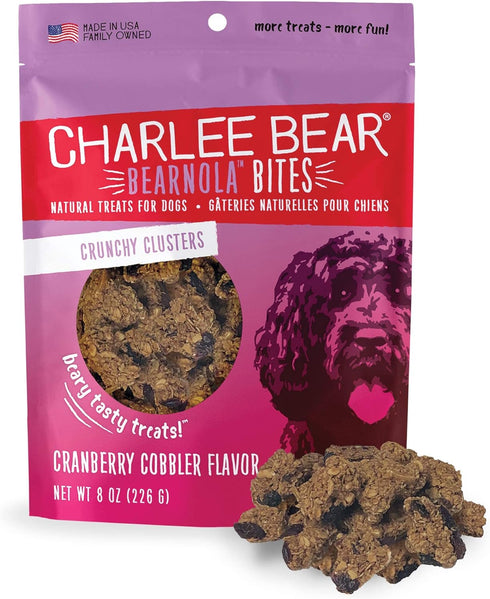 Charlee Bear Bearnola Bites Dog Treats, Cranberry Cobbler Flavor, 8oz...